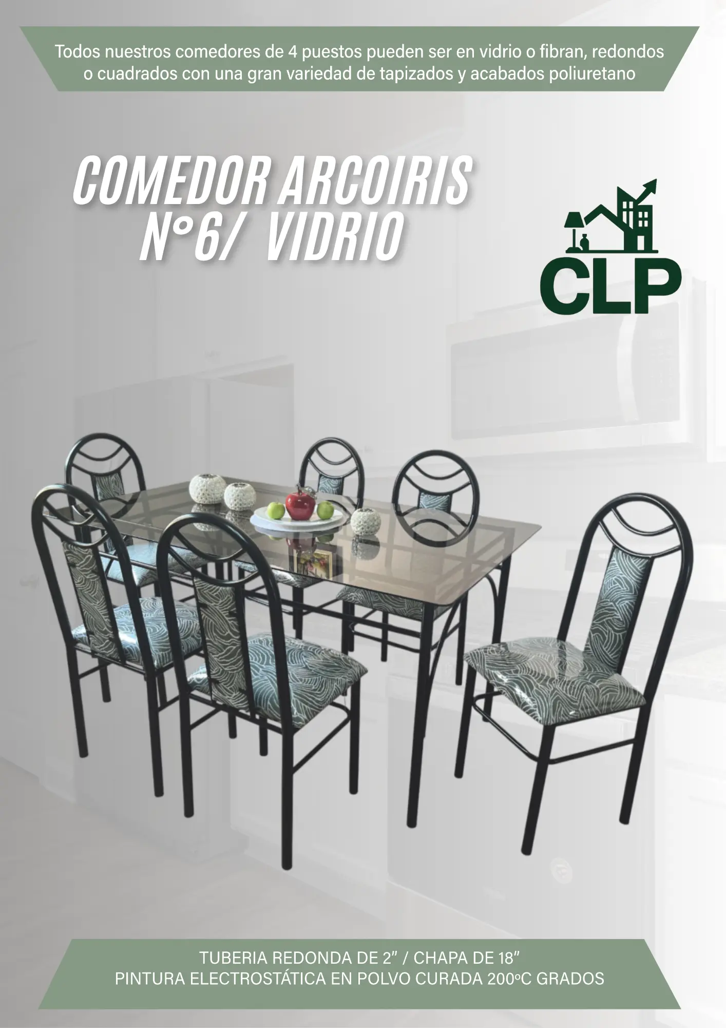 COMEDOR ARCOIRIS #6 VIDRIO NUEVA LINEA