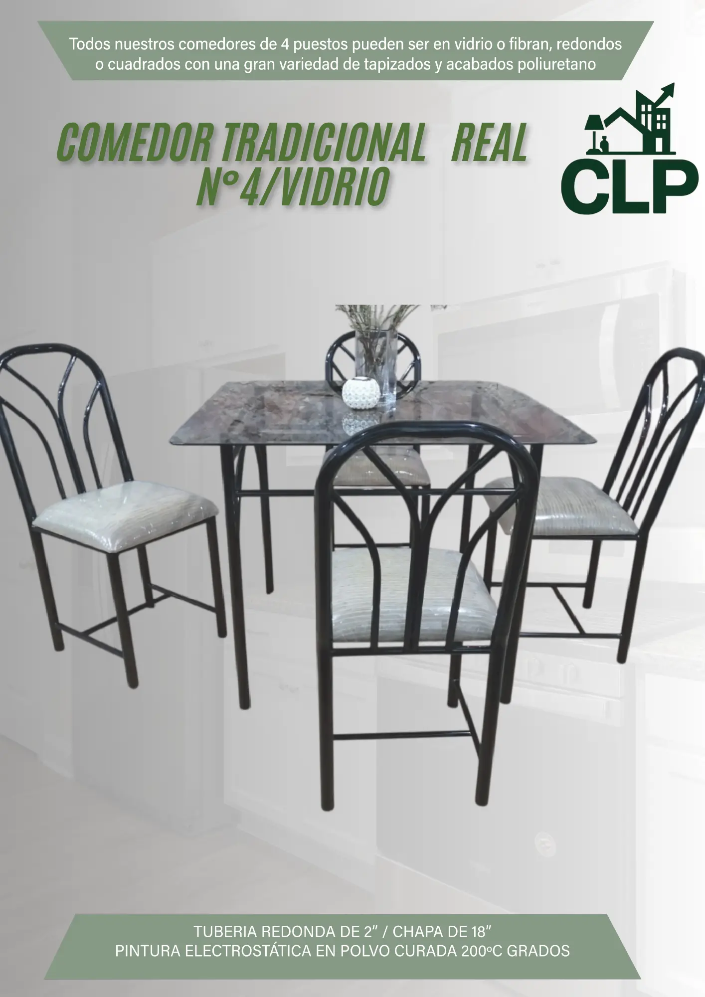 COMEDOR TRADICIONAL REAL #4 VIDRIO