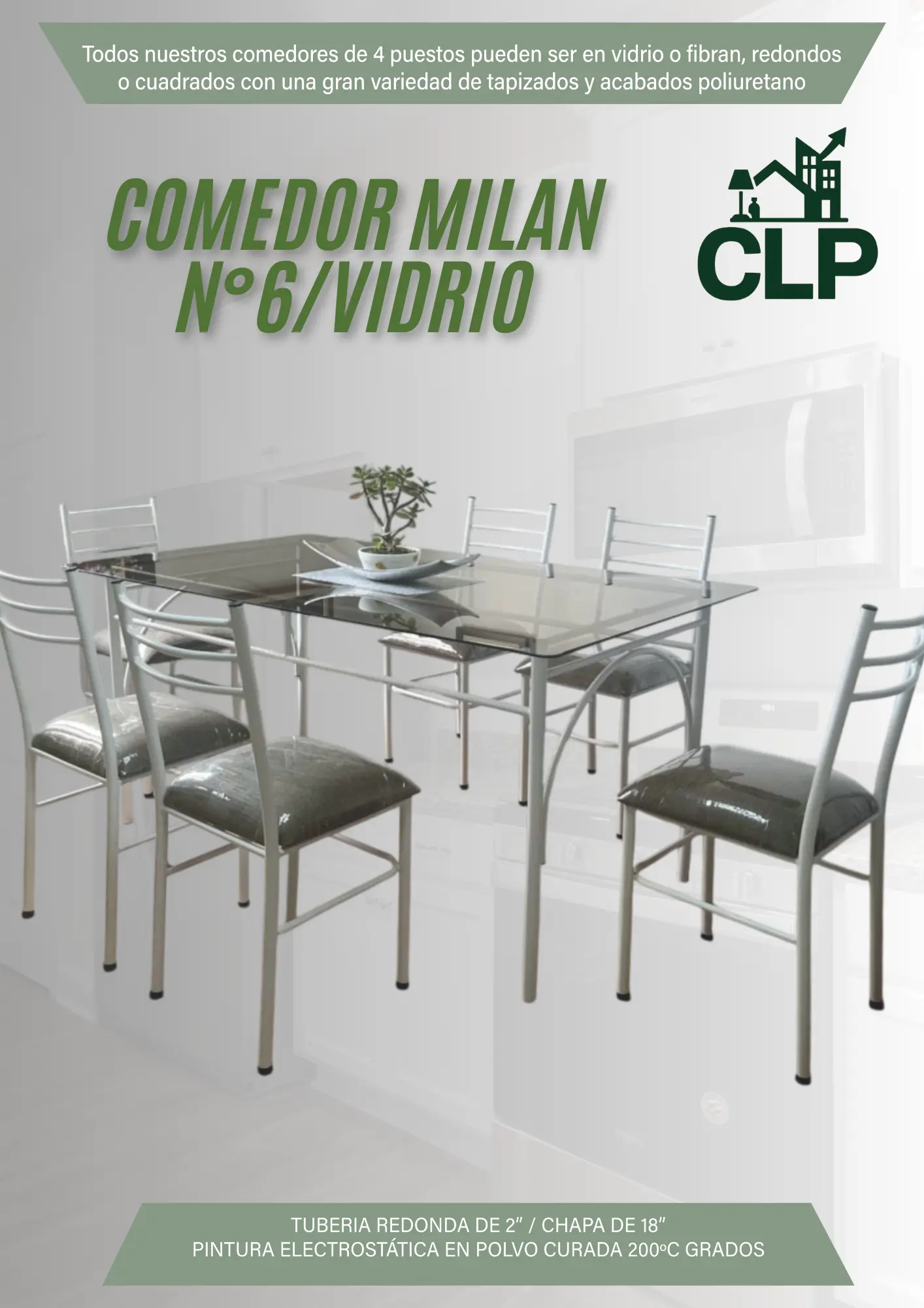 COMEDOR MILLAN #6 VIDRIO
