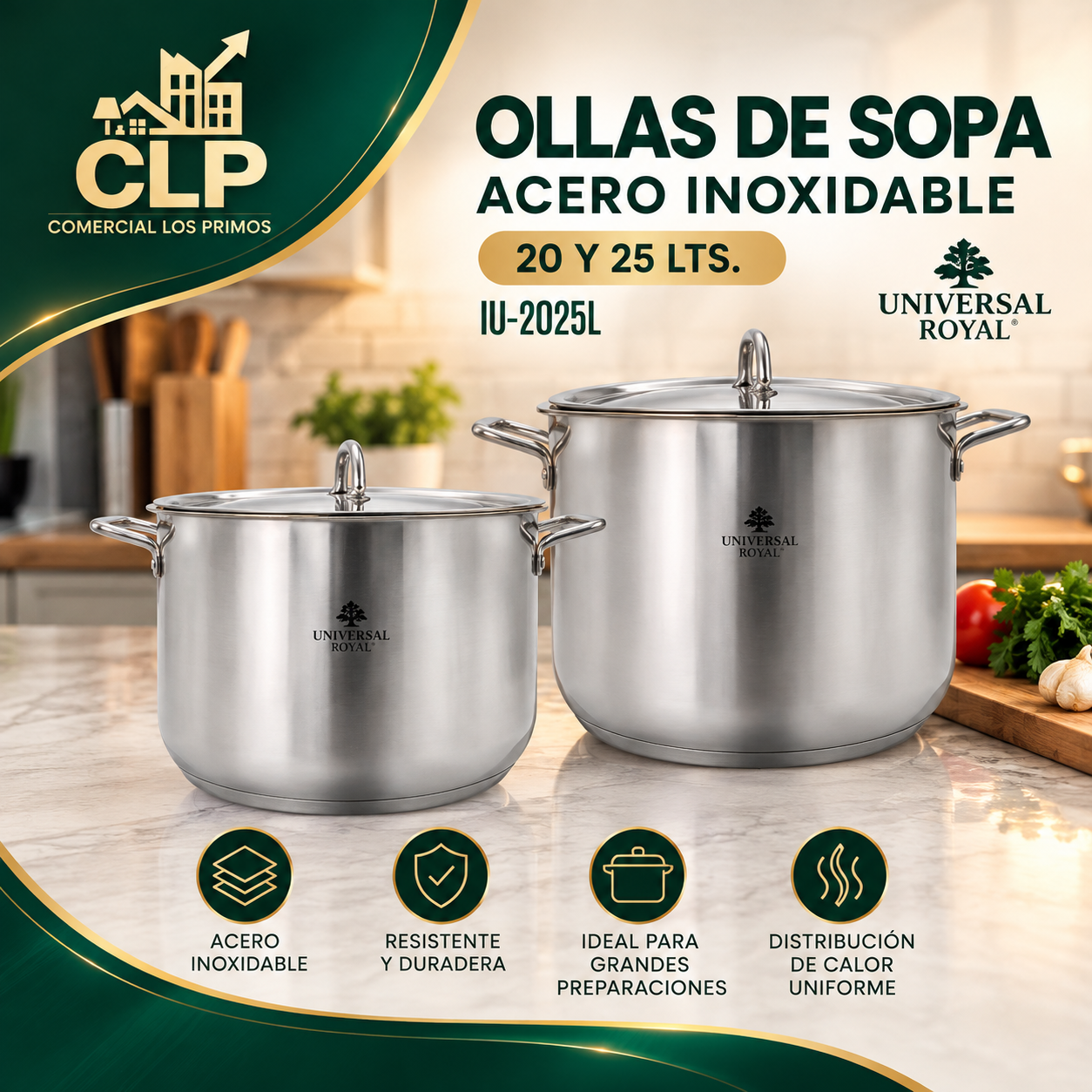 Ollas de Sopa Acero Inoxidable