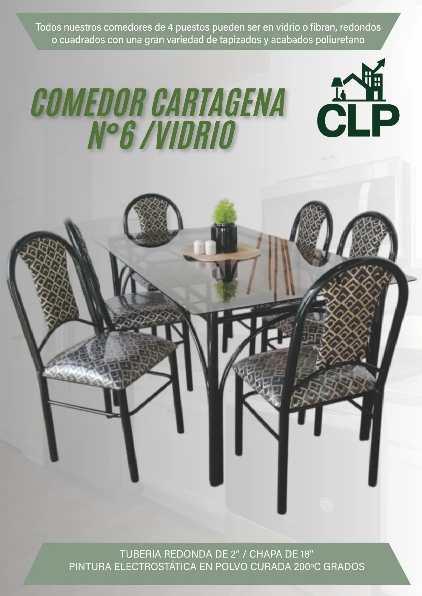 COMEDOR CARTAGENA #6 EN VIDRIO