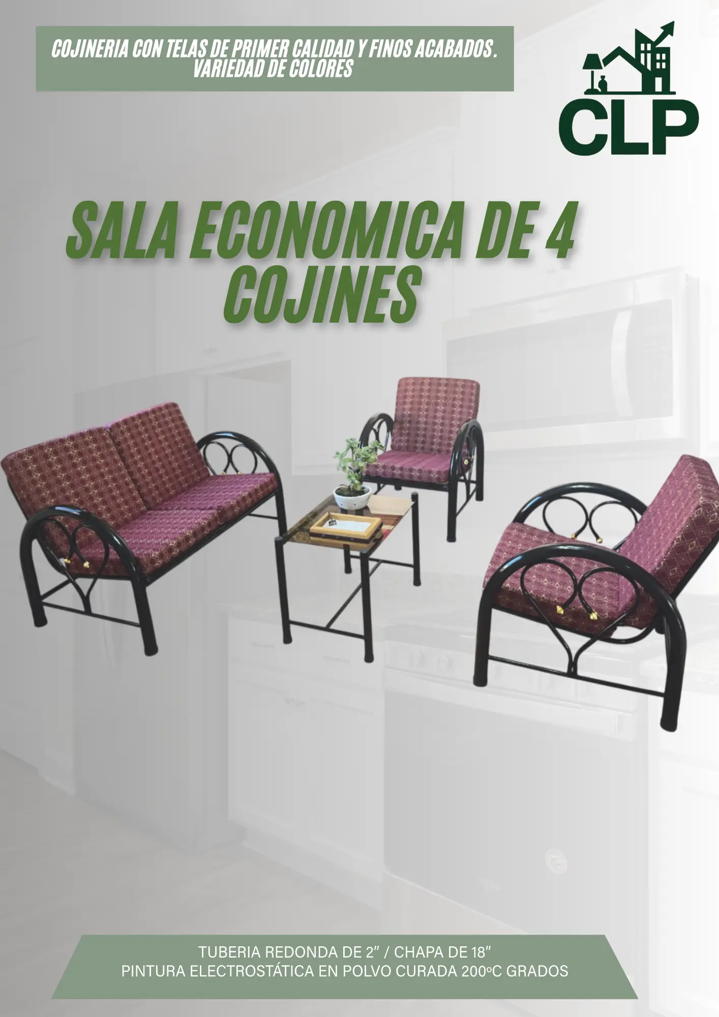 JUEGO DE SALA DE 4 COJINES ECONOMICO