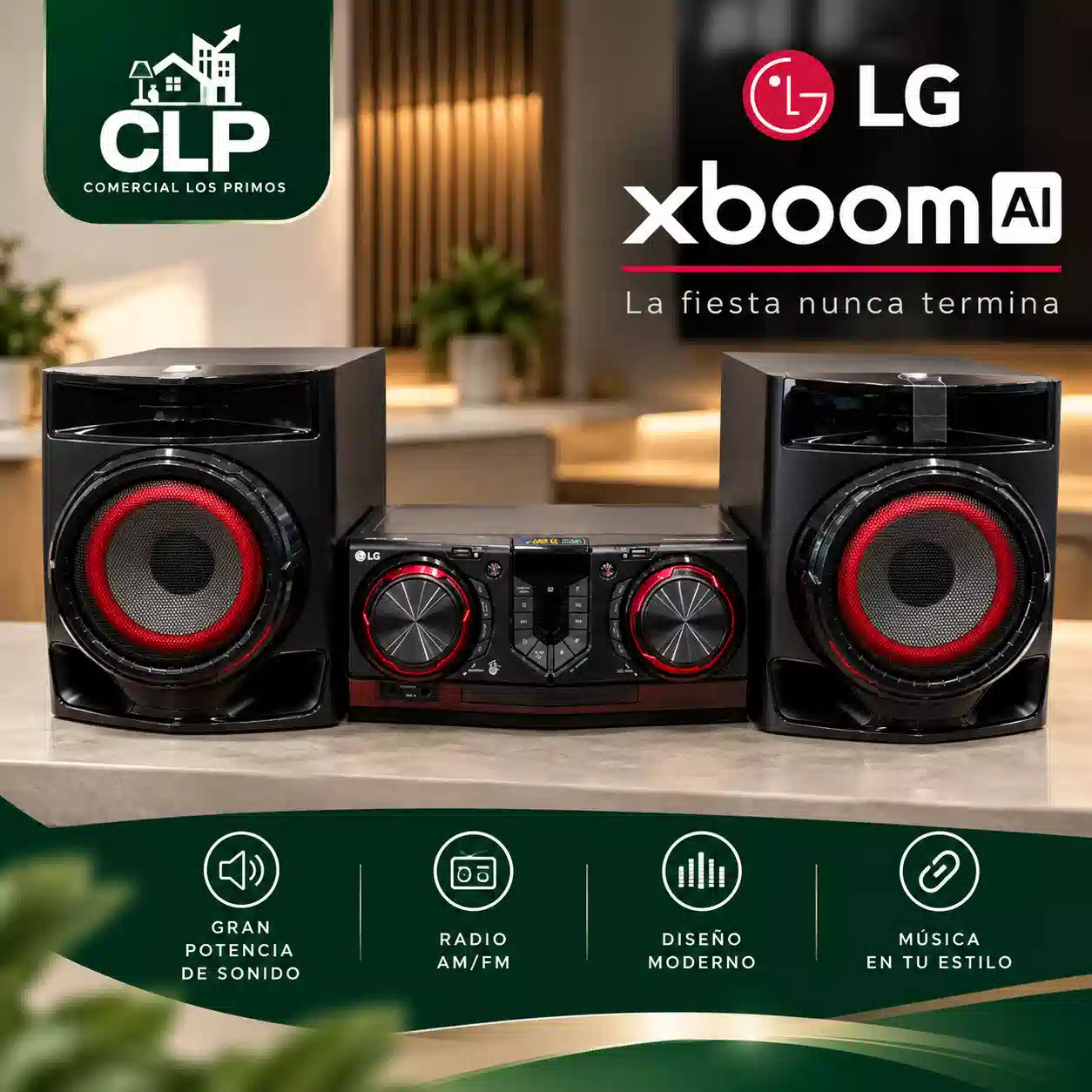 XboomAI LG (2) 480W CD/USB/FM/BLUE