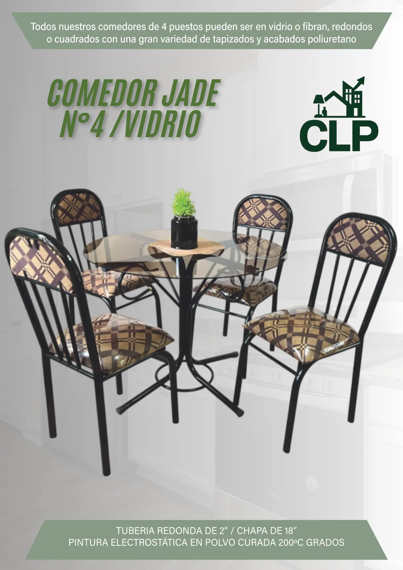 COMEDOR JADE #4 VIDRIO