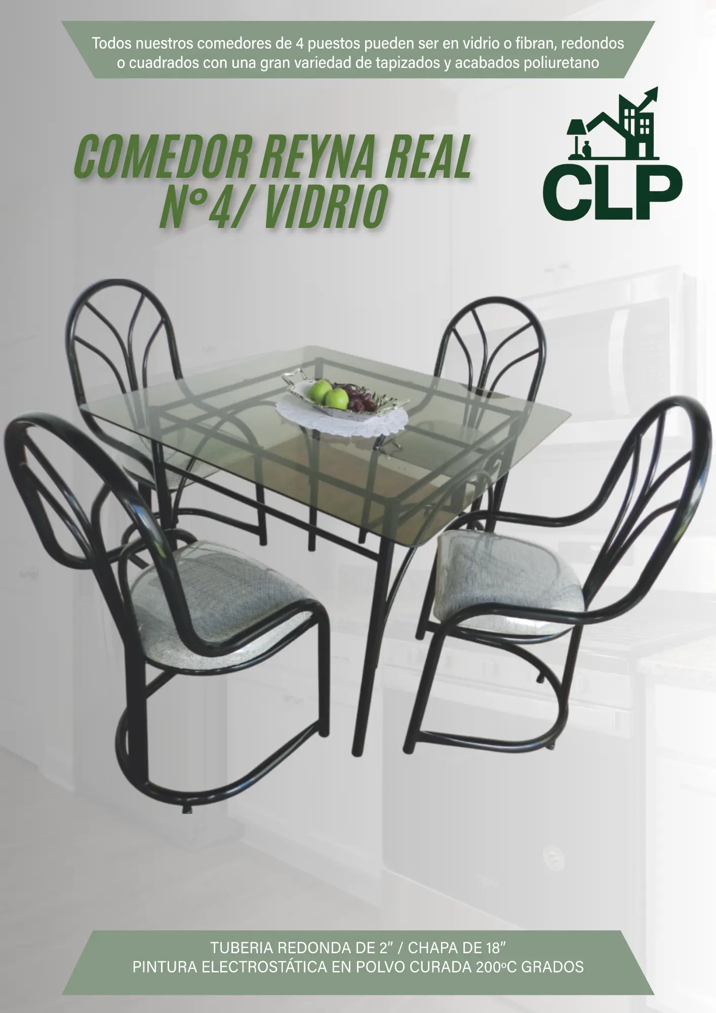COMEDOR REINA REAL #4 VIDRIO