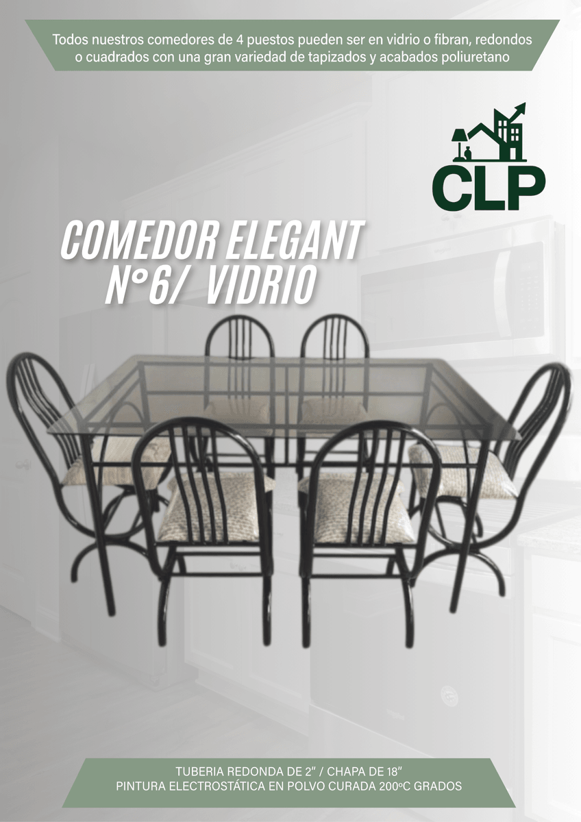 COMEDOR ELEGANT VIDRIO #6