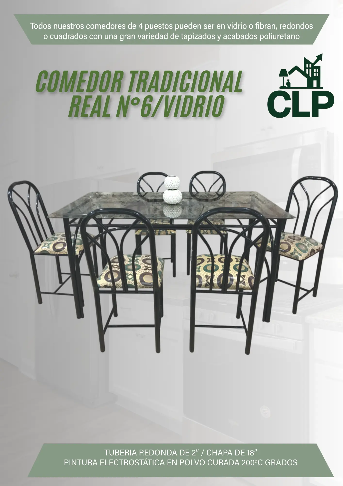 COMEDOR TRADICIONAL REAL #6 VIDRIO
