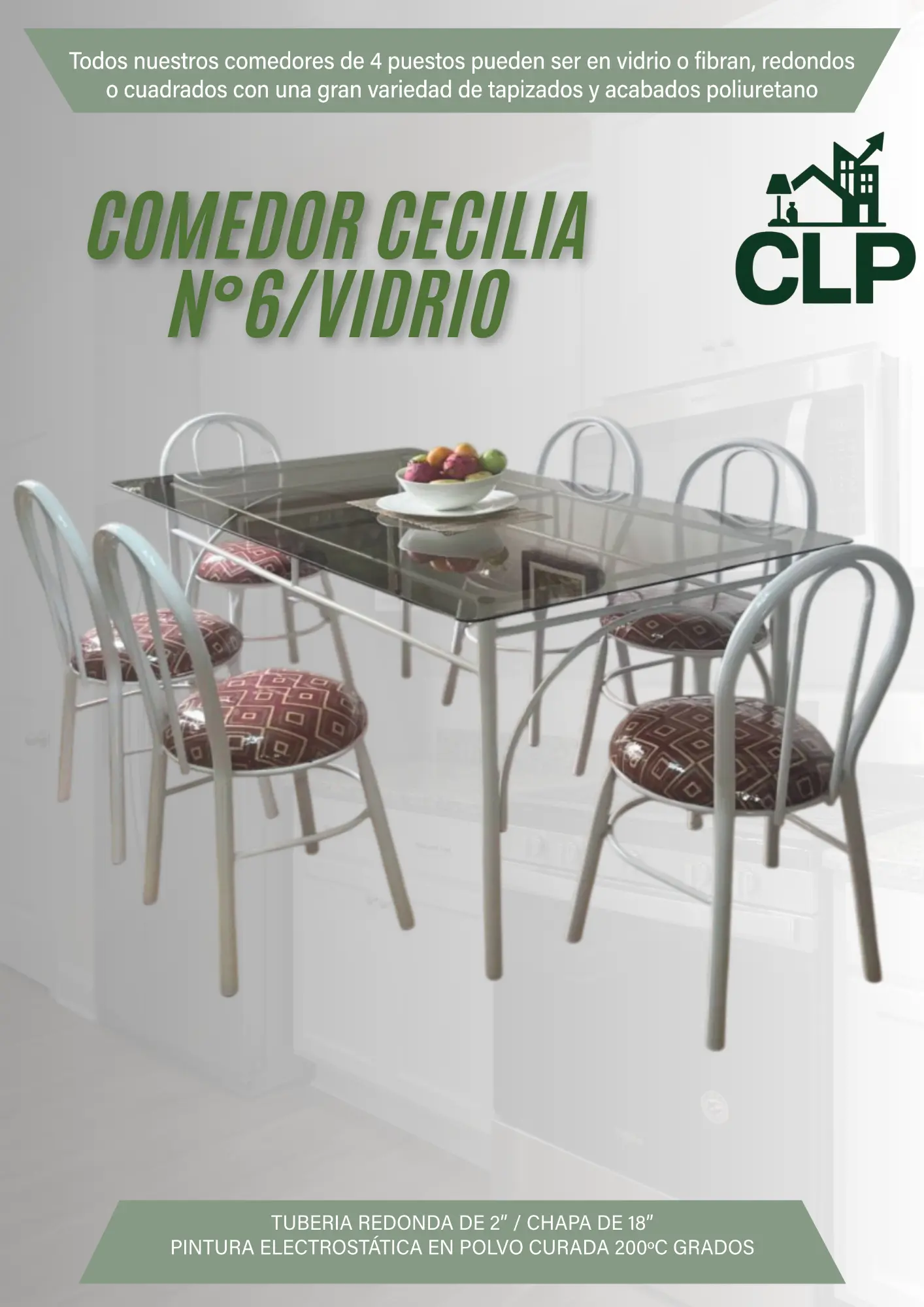 COMEDOR CECILIA #6 VIDRIO