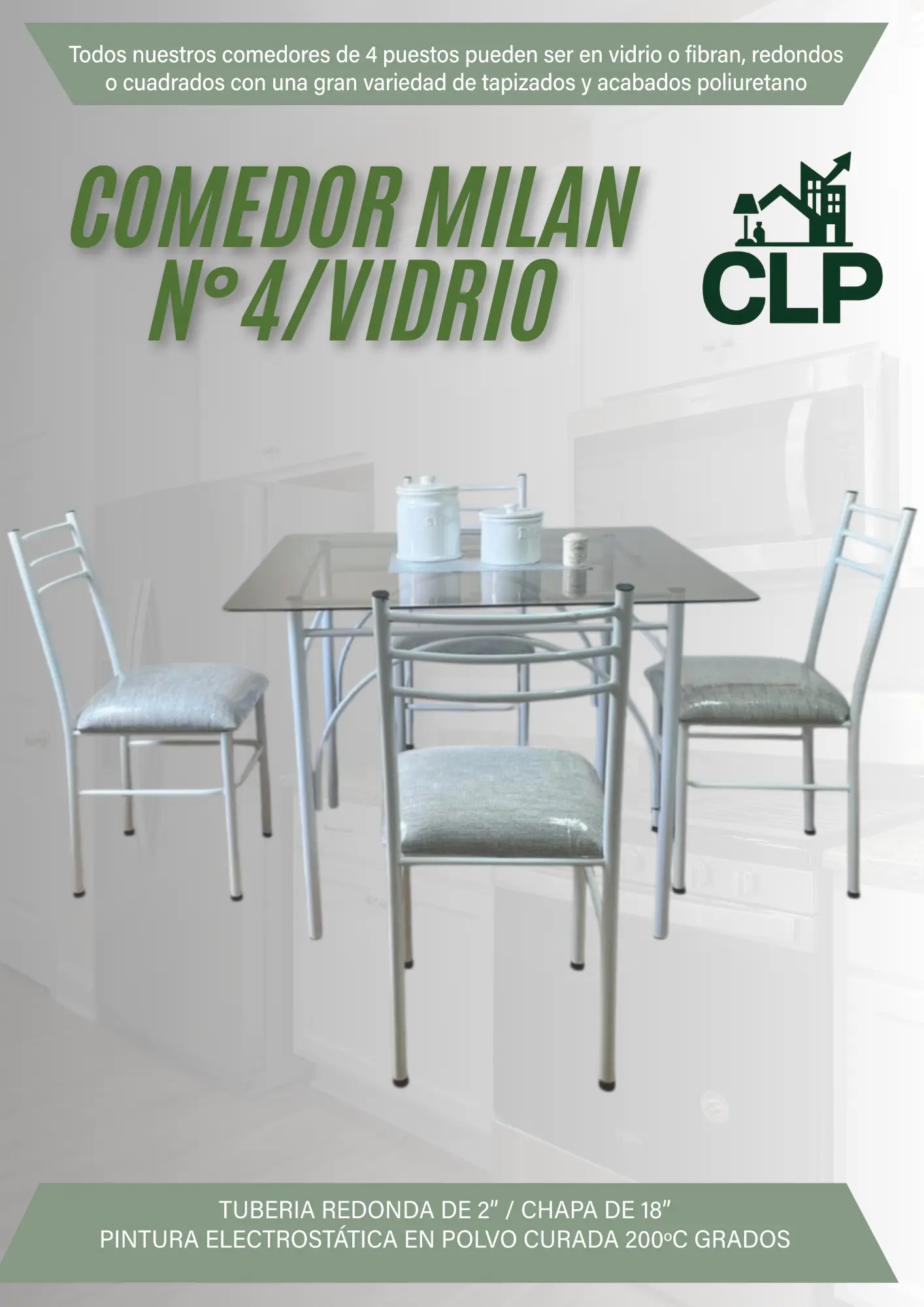 COMEDOR MILLAN #4 VIDRIO