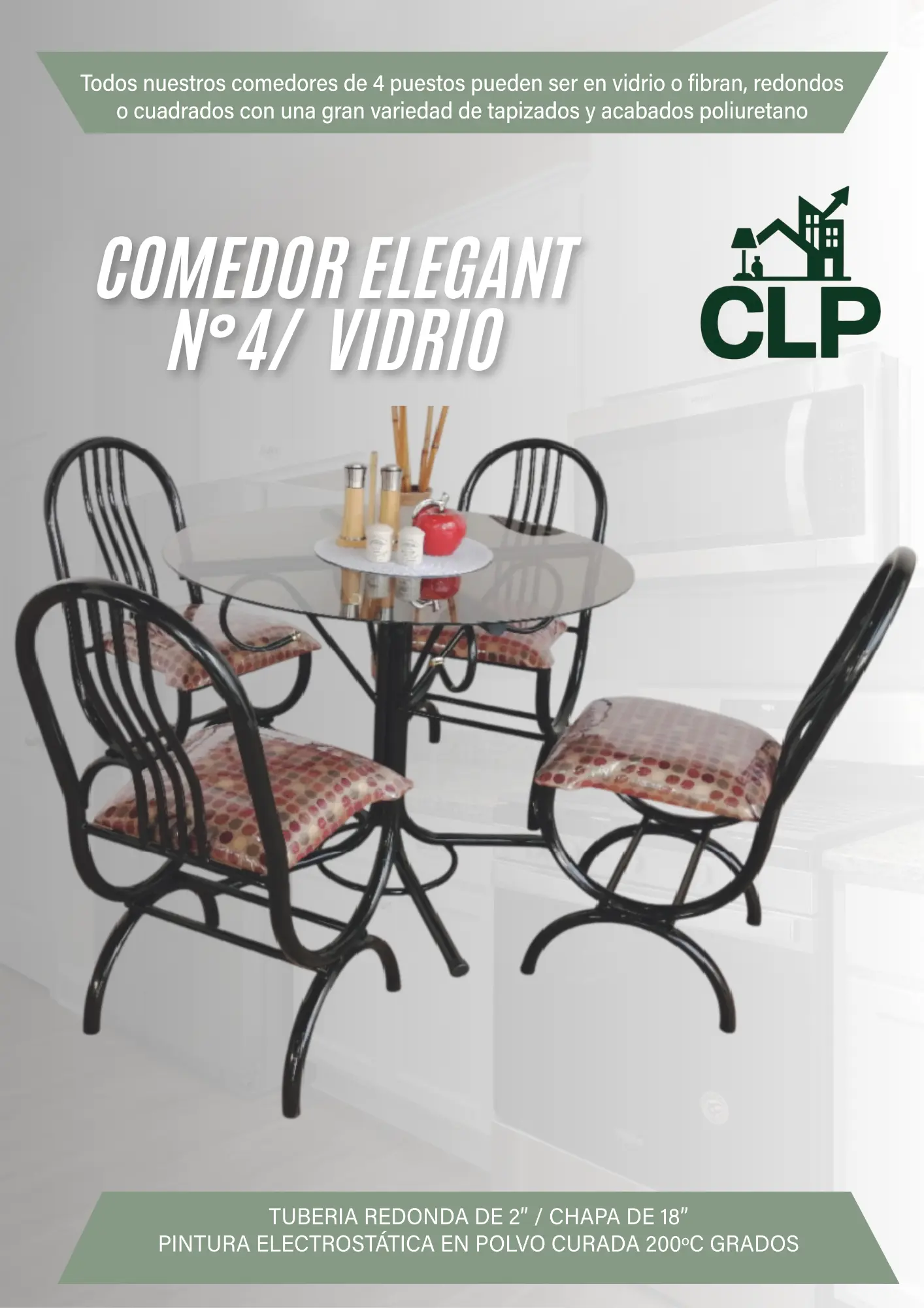 COMEDOR ELEGANT #4 VIDRIO