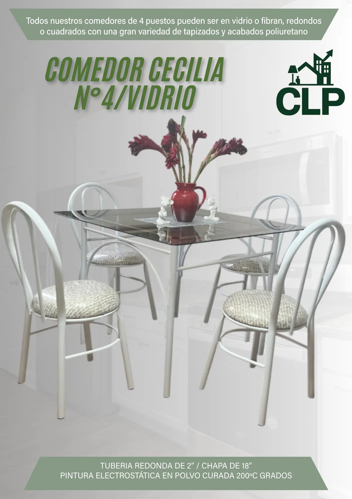 COMEDOR CECILIA #4 VIDRIO