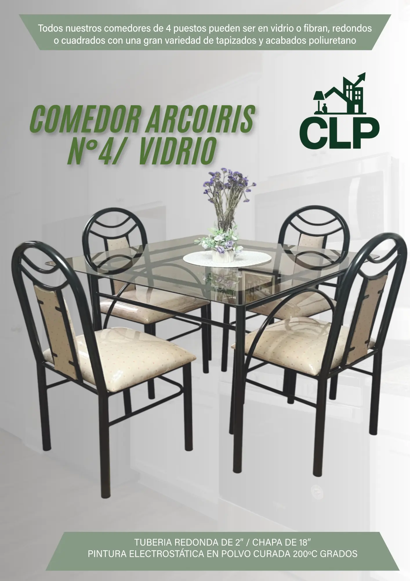 COMEDOR ARCOIRIS #4 VIDRIO NUEVA LINEA